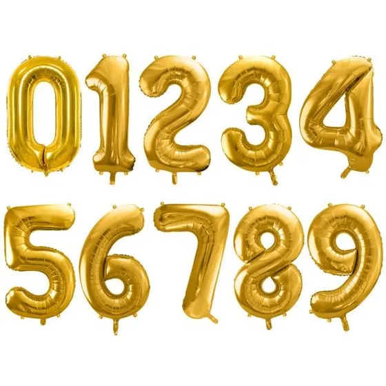 Folieballon Tal 0 Guld 86 cm