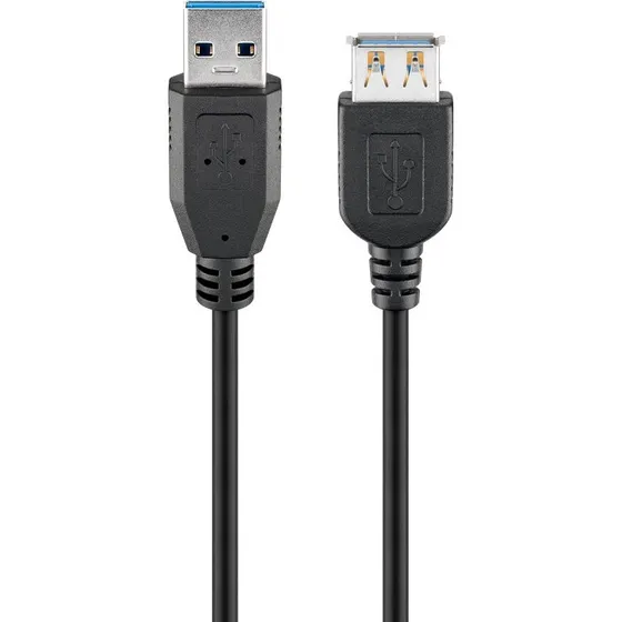 USB-A 3.0 forlngerkabel 5 m  sort, 5 Gbit/s, 15 W