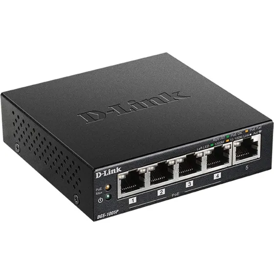 D-Link DGS-1005P 5-port Gigabit PoE+ Switch (60W)