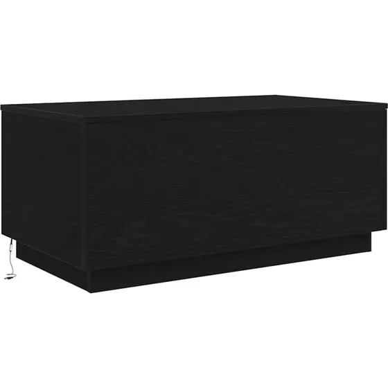 Sofabord 90x50x40 cm med RGB LED  sort/egetr