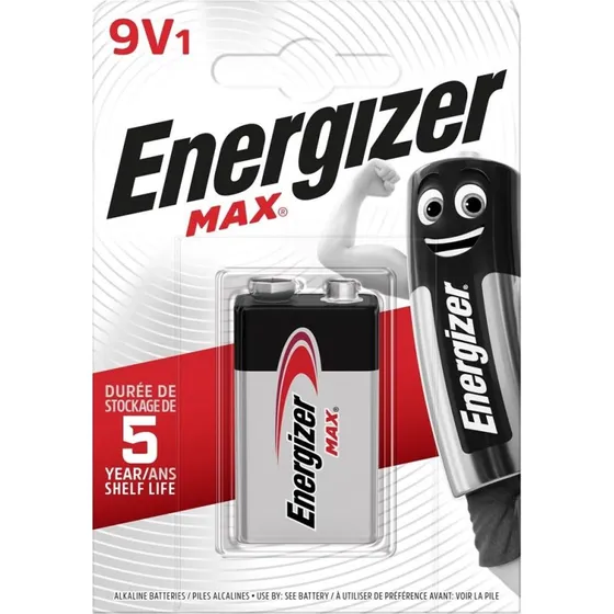 Energizer Max 9V alkaliskt batteri 1 stk (6LR61)