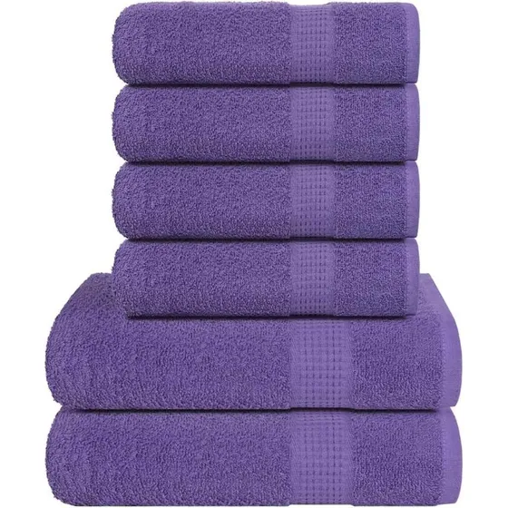 Hndkldest 6 stk 360 g/m 100% bomuld - lilla