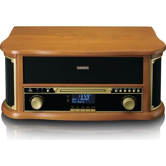 Lenco TCD-2571WD Retro pladespiller med DAB+, CD og Bluetooth