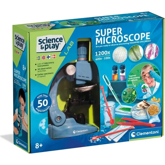 Brnemikroskop 1200x - Supermikroskop med 50 eksperimenter