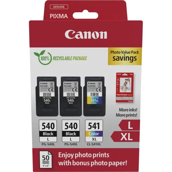 Canon PG-540L x2 + CL-541XL Photo Paper Value Pack
