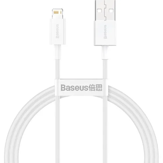 Baseus USB-A til Lightning kabel 1 m – hvid