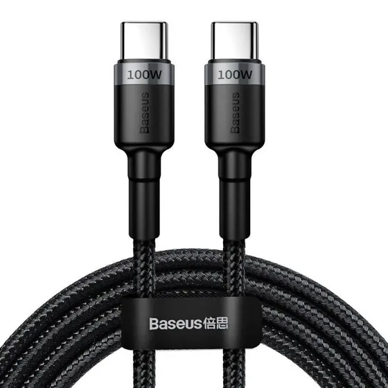 Baseus Cafule USB-C til USB-C 100W, 2 m (grå/sort)