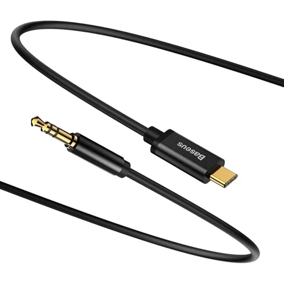 Baseus Yiven USB-C til 3,5 mm AUX kabel 1,2 m - sort