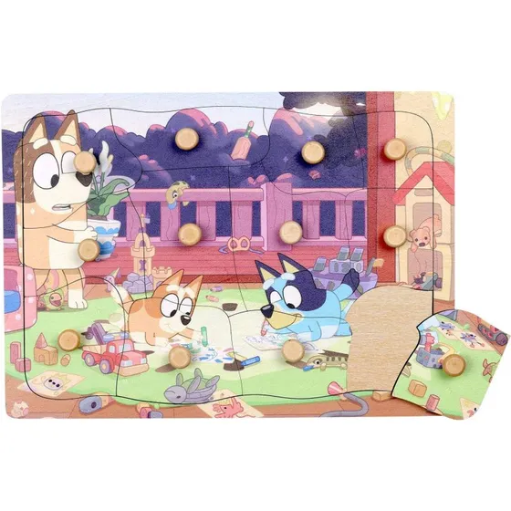 Bluey trpuslespil med 12 knopper (2+ r)