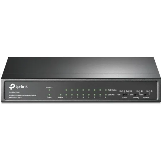 TP-Link TL-SF1009P 9-port 10/100 Mbps switch med 8x PoE+