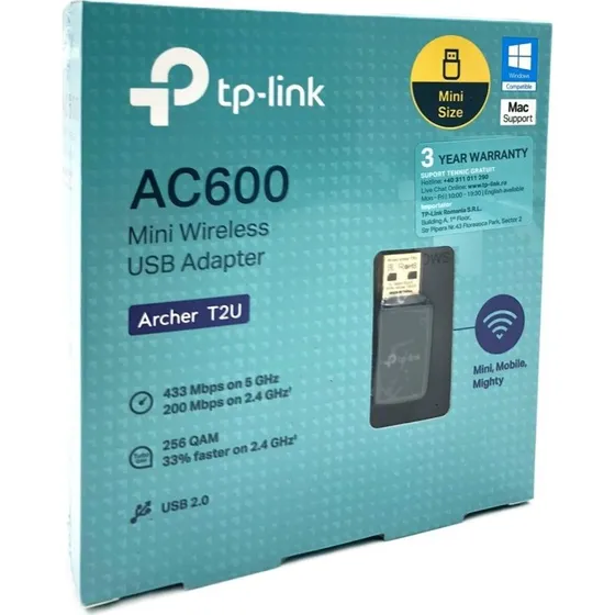 TP-Link Archer T2U AC600 USB WiFi adapter (dualband)