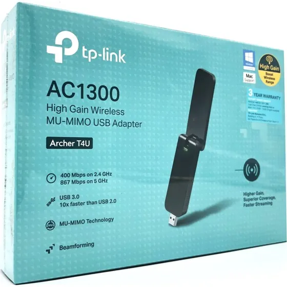 TP-Link Archer T4U AC1300 Dual-Band USB 3.0 netvrksadapter