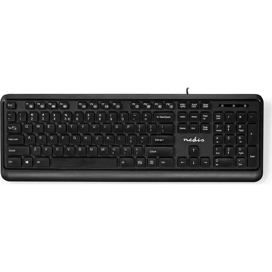 Nedis Kablet USB Membran Tastatur US QWERTY - Sort