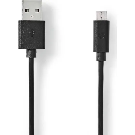USB-kabel 1m USB-A til Micro-B – 10W, USB 2.0, sort