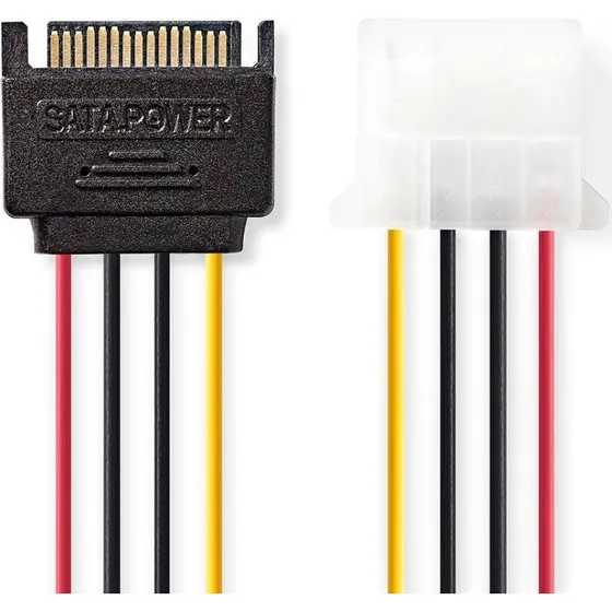 SATA 15-pin han til 4-pin Molex hun intern strmkabel 15 cm