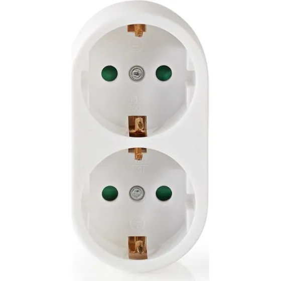 Nedis 2-vejs strmstikfordeler Type F, 3500W, hvid