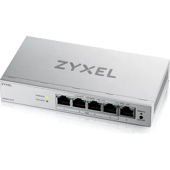 Zyxel GS1200-5HP v3  5-port Gigabit PoE+ L2 switch