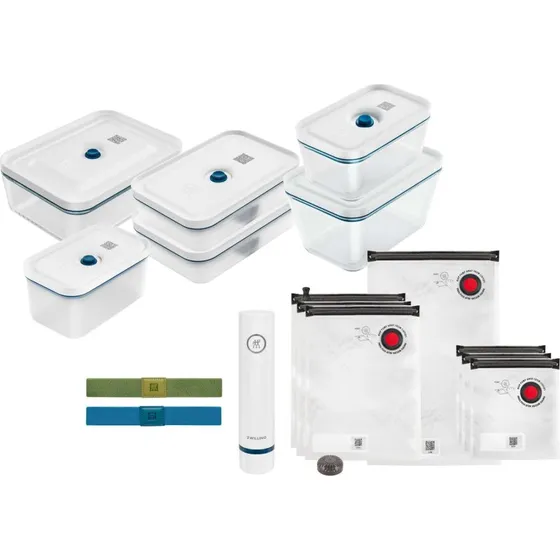 ZWILLING Fresh & Save vakuumpakker sæt – blå/hvid, 16 dele