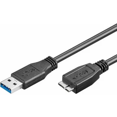 USB 3.0 kabel A han → Micro-B han 1 m – Sort