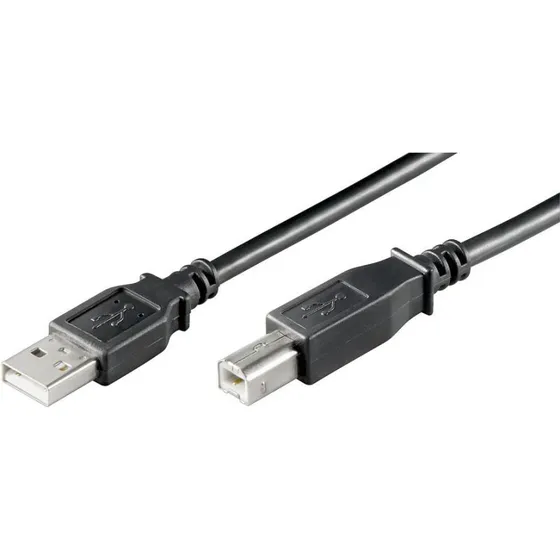 USB 2.0 A til B kabel 1 m - Sort