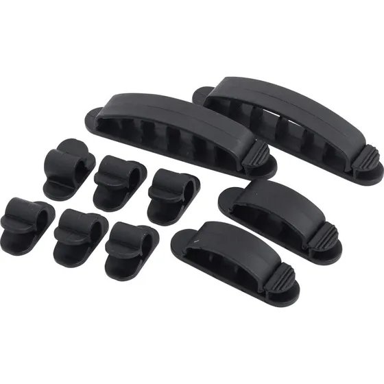 LogiLink kabelstyringsst 10 dele, selvklbende - sort