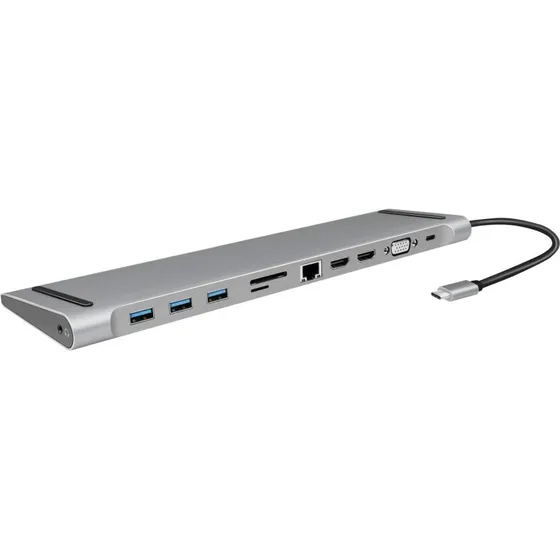 LogiLink USB-C Dock 11-i-1  HDMI, VGA, RJ45, 100W