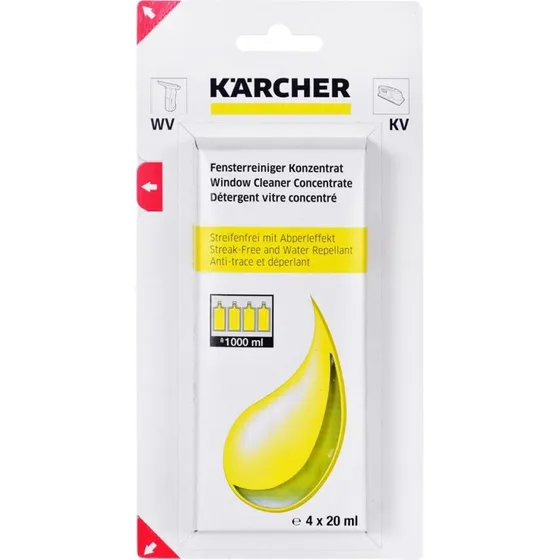 Kärcher Vinduesrens koncentrat 4×20 ml – stribefri finish