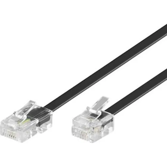 Goobay fladt telefon-/netvrkskabel RJ45RJ11 6 m, sort
