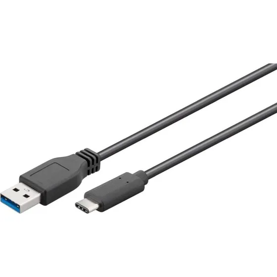 USB-A til USB-C kabel 3 m — USB 3.0 SuperSpeed, sort