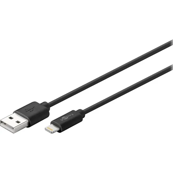 USB-A til Lightning kabel 1 m  Sort, USB 2.0