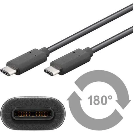 USB-C til USB-C kabel 2 m  USB 3.1 SuperSpeed, sort
