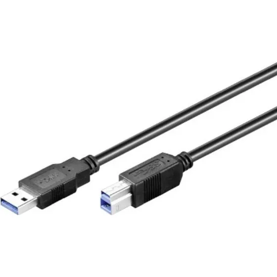 USB 3.0 kabel A (han) til B (han) 1,8 m – Sort