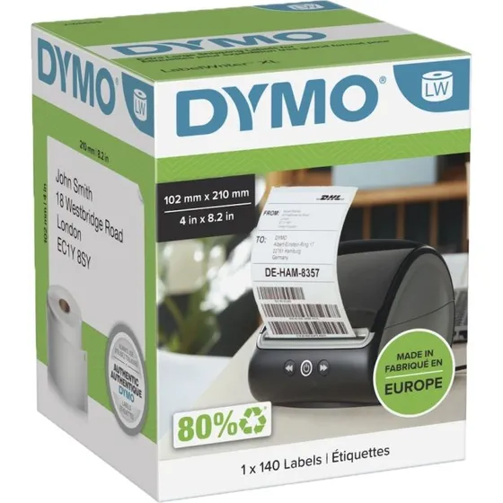 DYMO LabelWriter 102x210 mm - 140 hvide forsendelsesetiketter