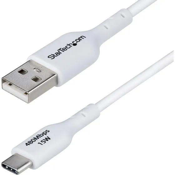 StarTech USB-A til USB-C kabel 1 m – 3 A, hvid