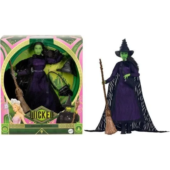 Mattel Wicked Elphaba Dukke  Flettet hr, 11 led