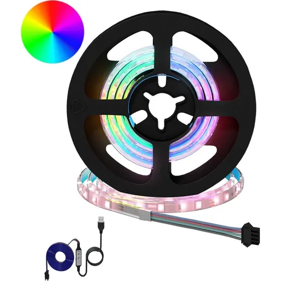 LED-strip 4 stk 55 x 0,8 x 0,3 cm - Sort/Gennemsigtig