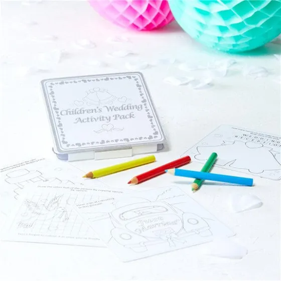Børneaktivitetssæt til bryllup – svarkort