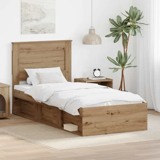 Sengestel Artisan med hovedgærde i fyrretræ/eg 75x190 cm
