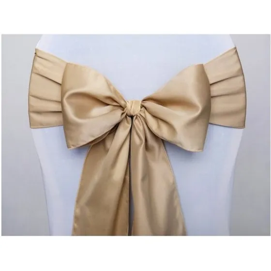 10 stk Satin Stolebånd Lys Guld (15x275 cm)