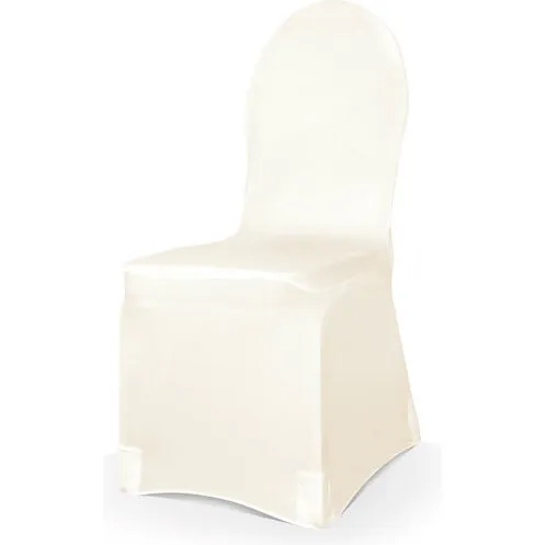 Elegance Stoleovertræk elastisk creme til rundryggede stole