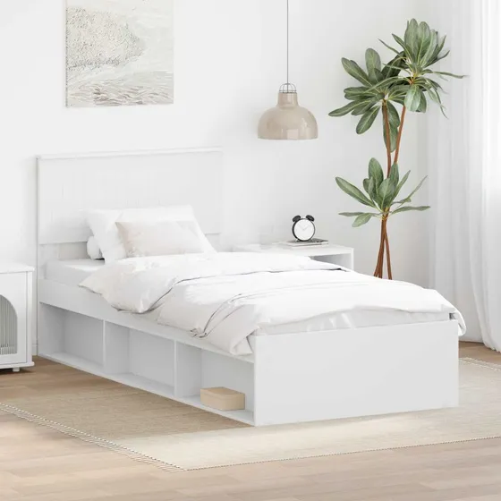 Sengestel Hvid 90x200 cm i Massiv fyrretræ