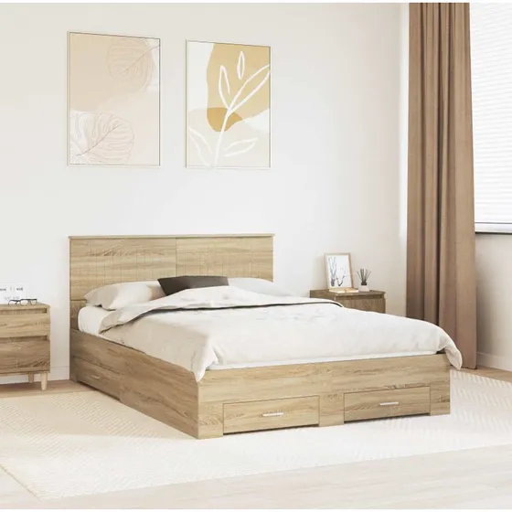 Sengestel med hovedgærde Sonoma eg 140x190 cm