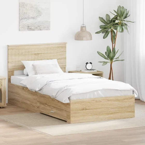 Sengestel med opbevaring Sonoma eg 100x200 cm