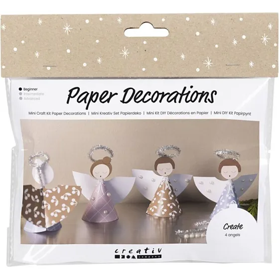 Mini DIY Kit Papirengle i pastelfarver, 1 pk