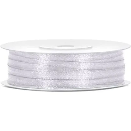 Satinbånd Hvid 3 mm, 50 m