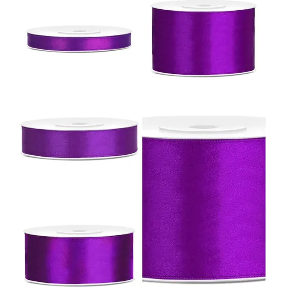 25 m Satinbånd, lilla, 50 mm