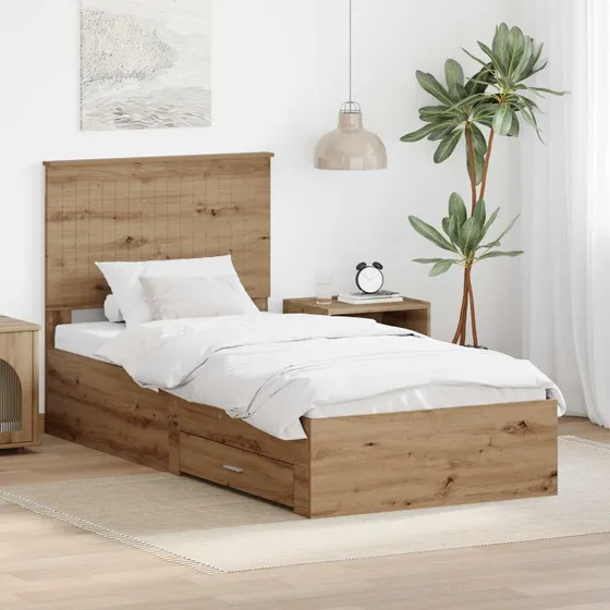 Artisan Sengestel med skuffe i Egetræ 90x200