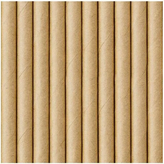 10 stk. brune papirsugerør 6 mm, ca. 19,5 cm – bionedbrydelige