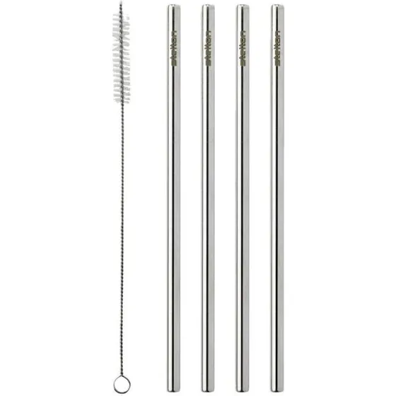 Stelton genanvendelige stålsugerør 4 stk - rustfrit stål