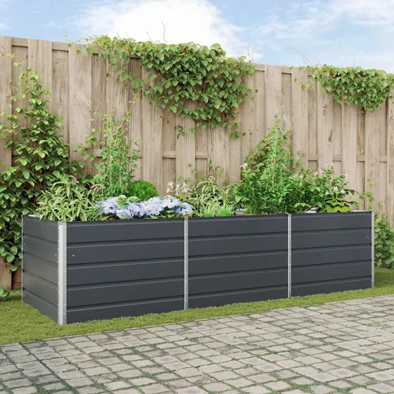 Plantekasse Antracit 195x100x45 cm - Galvaniseret stål